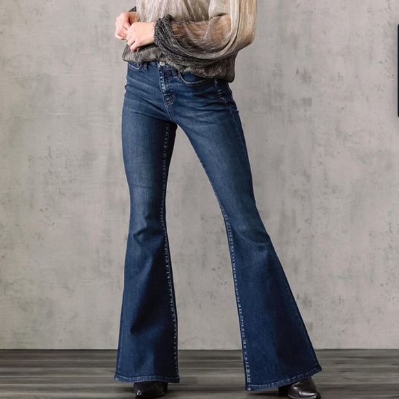 bella high rise flare stretch jean